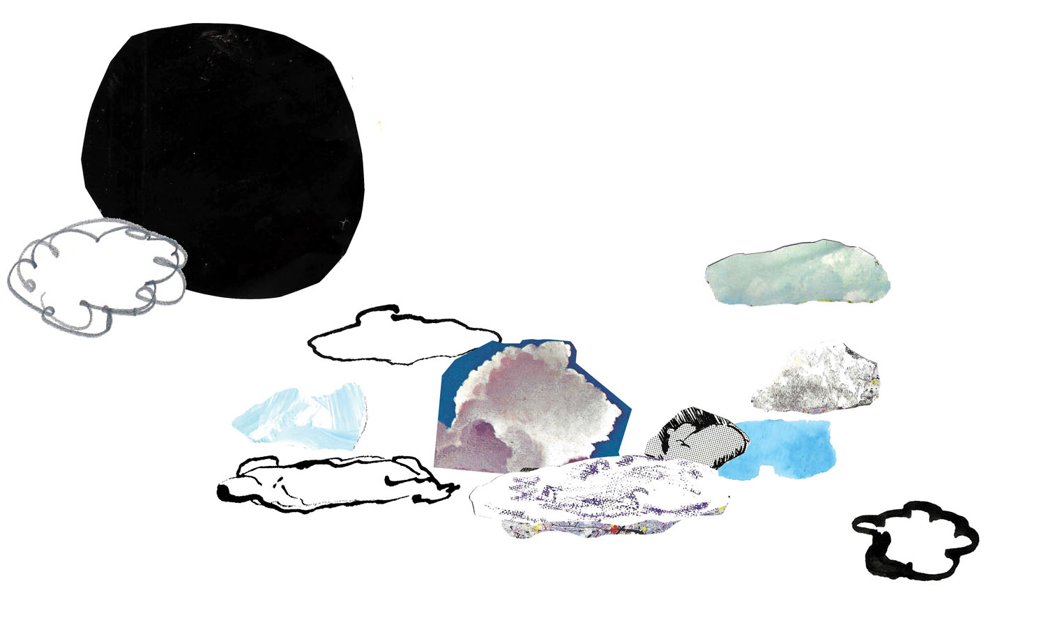 collage of clouds and eclipse 