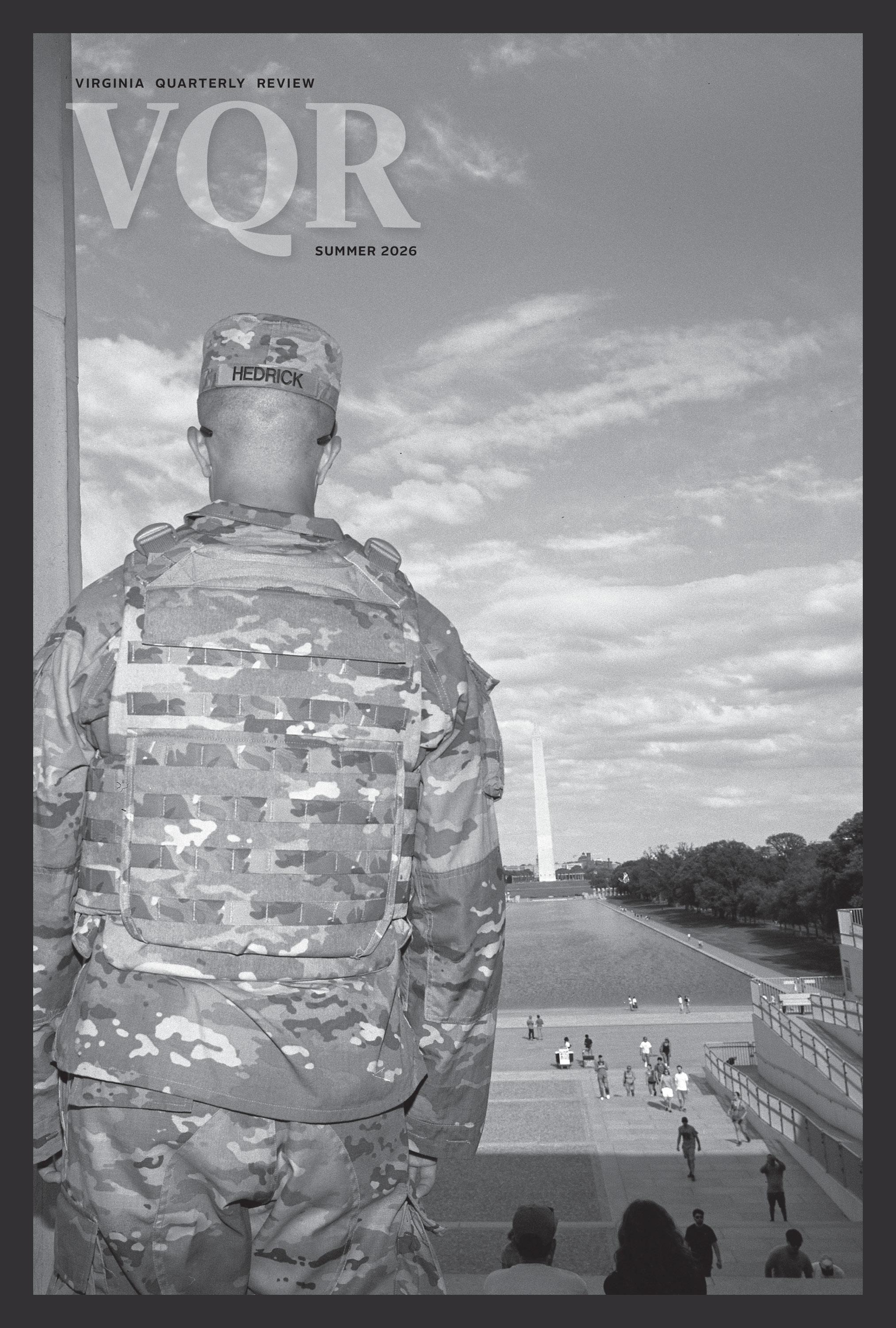 US soldier overlooking the National Mall from Capital Building