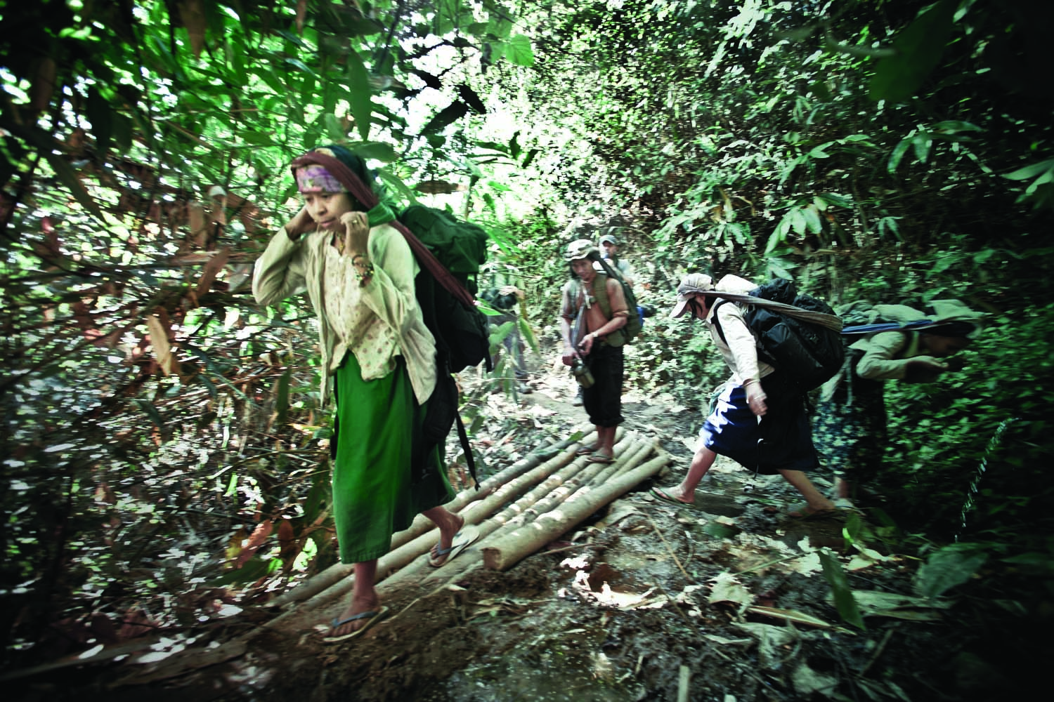 Most villages within Karen state are only accessible through a network of jungle paths. Supplies are carried in by porters, many of them young women who carry up to fifty pounds up and down steep mountain routes. Medical supplies, as well as basic necessities, are smuggled in from Thailand then trekked to remote villages.