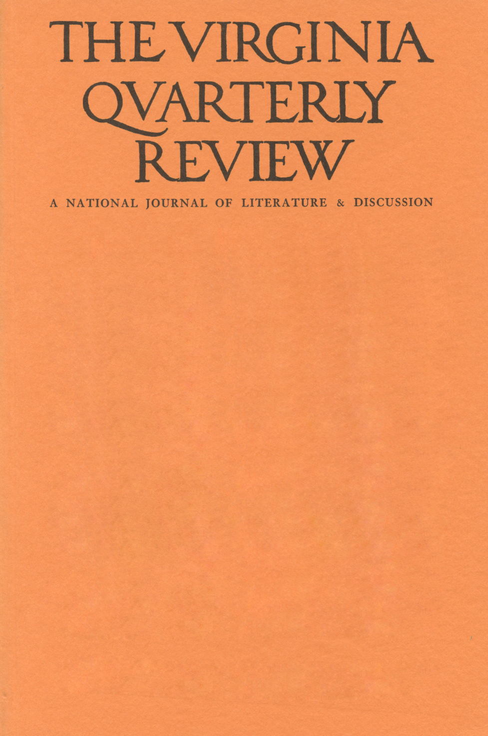 Virginia Quarterly Review, Spring 1941 cover