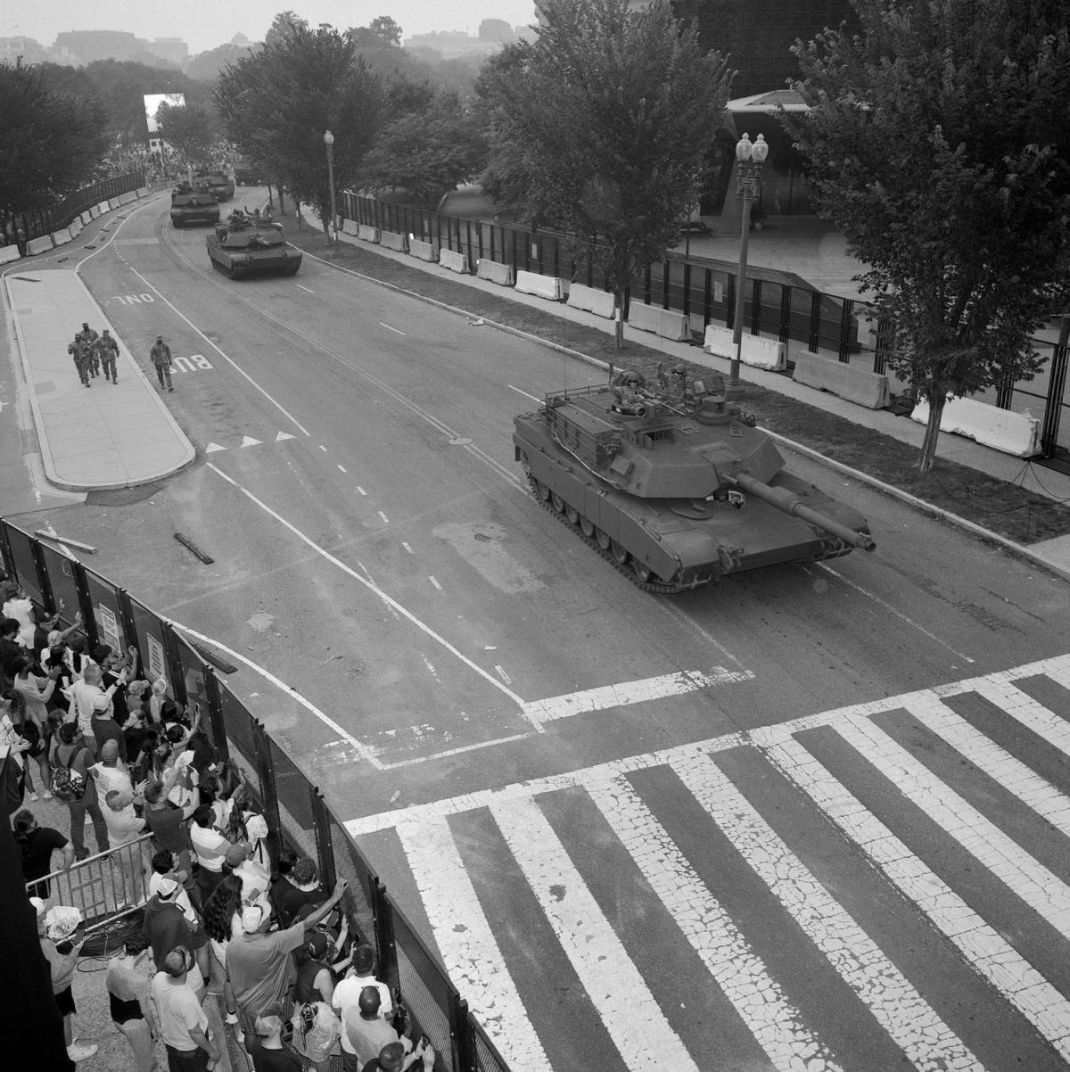 Tanks in street.
