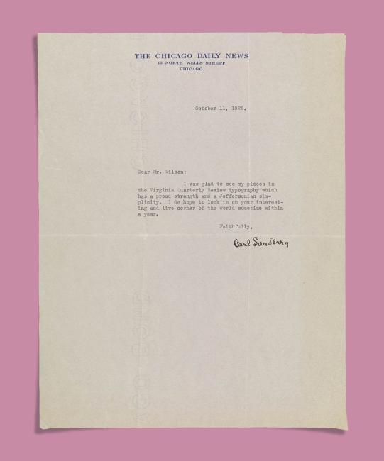 Sandburg Letter
