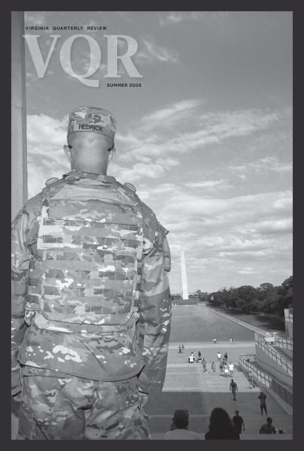 US soldier overlooking the National Mall from Capital Building