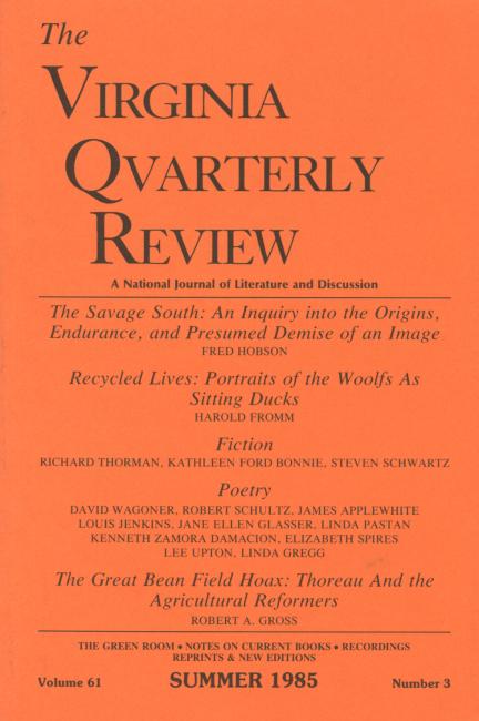 Virginia Quarterly Review, Summer 1985 cover