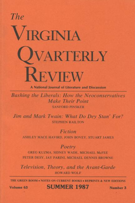 Virginia Quarterly Review, Summer 1987 cover
